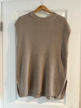 H&M Taupe Ribbed Sleeveless Crewneck Tunic